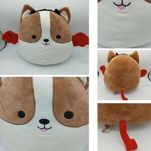 Kellytoy Squishmallow Reginald Corgi 12" Devil Costume Wings Horns Tail Soft